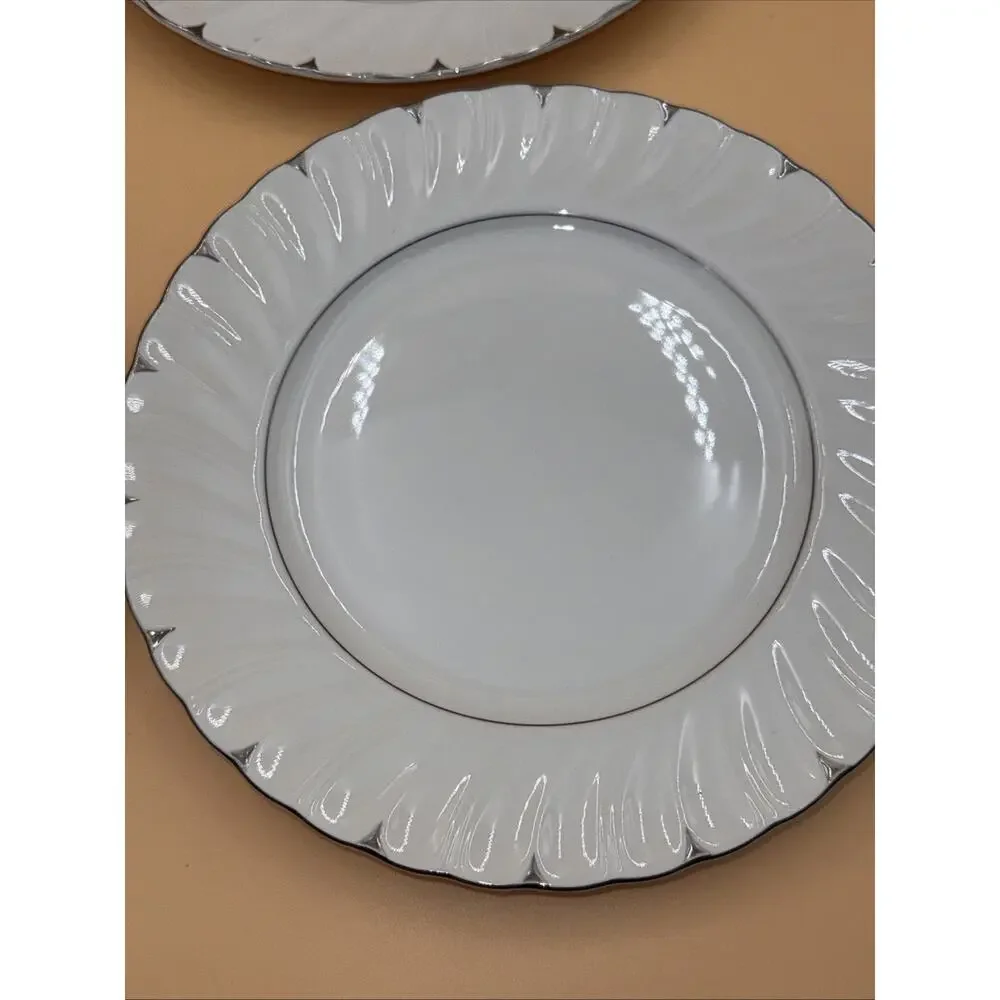 Set of 4-Vintage Salad Plates Harmony House Heirloom Fine China #3512, 10-1/2in